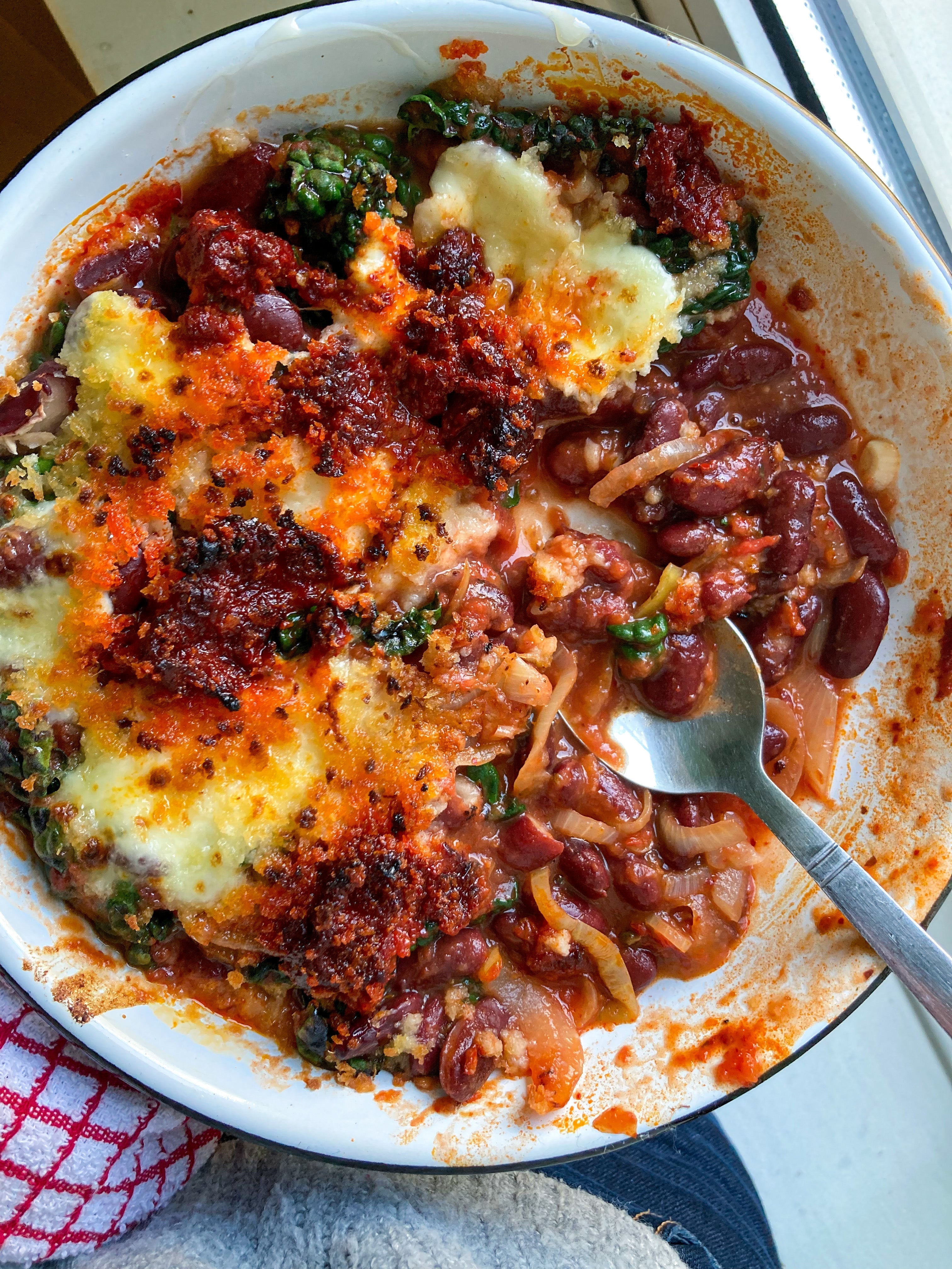 bean-recipe-nduja-beans-mozzarella-hot-honey-boldbeanco